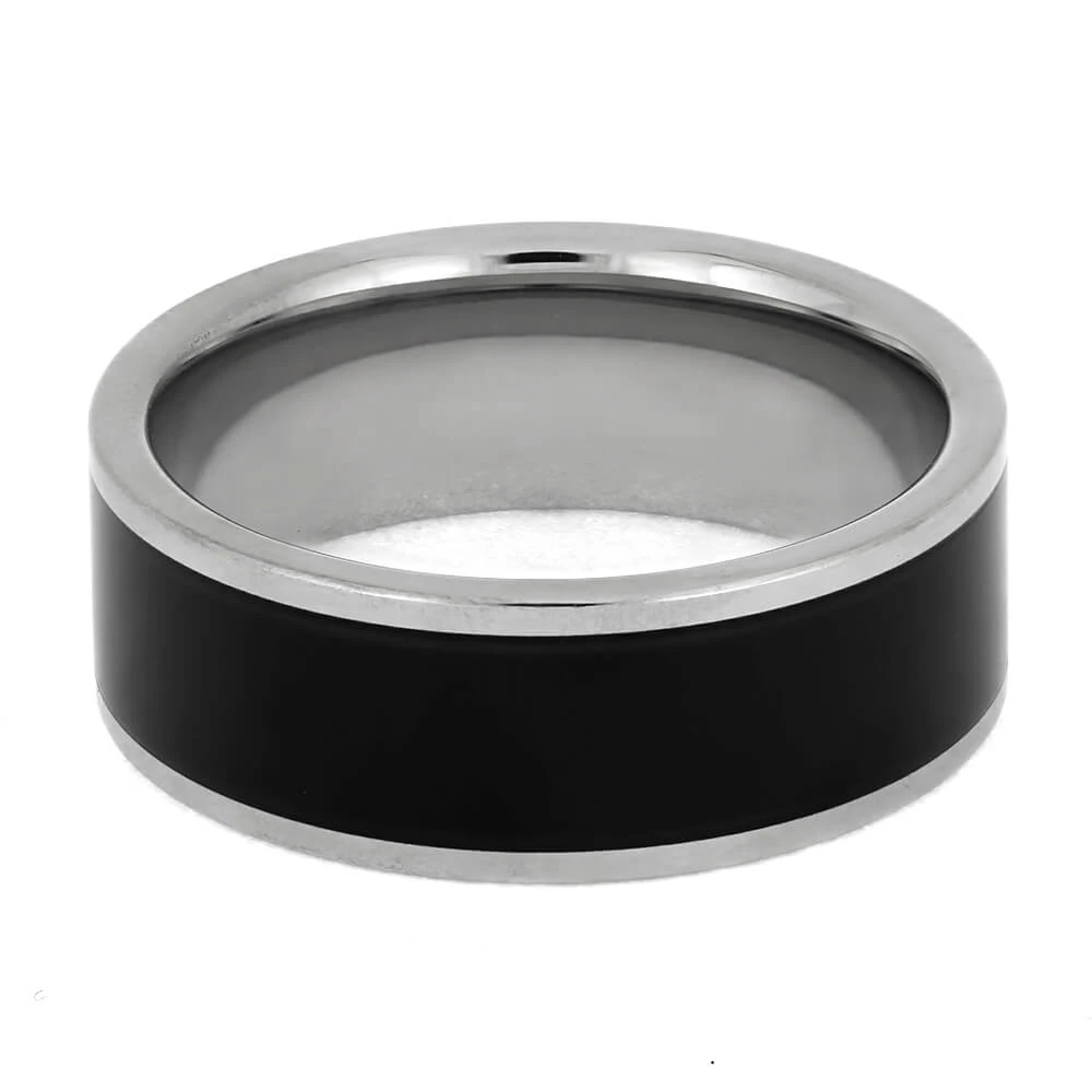 Vinyl Record Ring, Titanium Wedding Band With Vinyl LP Inlay 7 Vinyl Record Ring, Titanium Wedding Band With Vinyl LP Inlay - Image 5