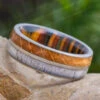 Titanium Wedding Band With Exotic Woods And Antler 2 Titanium Wedding Band With Exotic Woods And Antler -Johan Jewelry Shop E3107ArtCropped 1