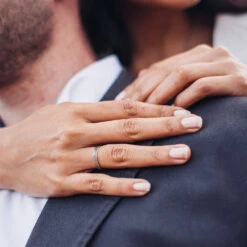 Rose Gold Women's Meteorite Wedding Band 9 Rose Gold Women's Meteorite Wedding Band -Johan Jewelry Shop E3165Lifestyle07 2024Cropped 1