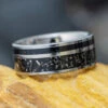 Tungsten Men's Ring With Stardust™ And Wood -Johan Jewelry Shop E3184ArtCropped 4