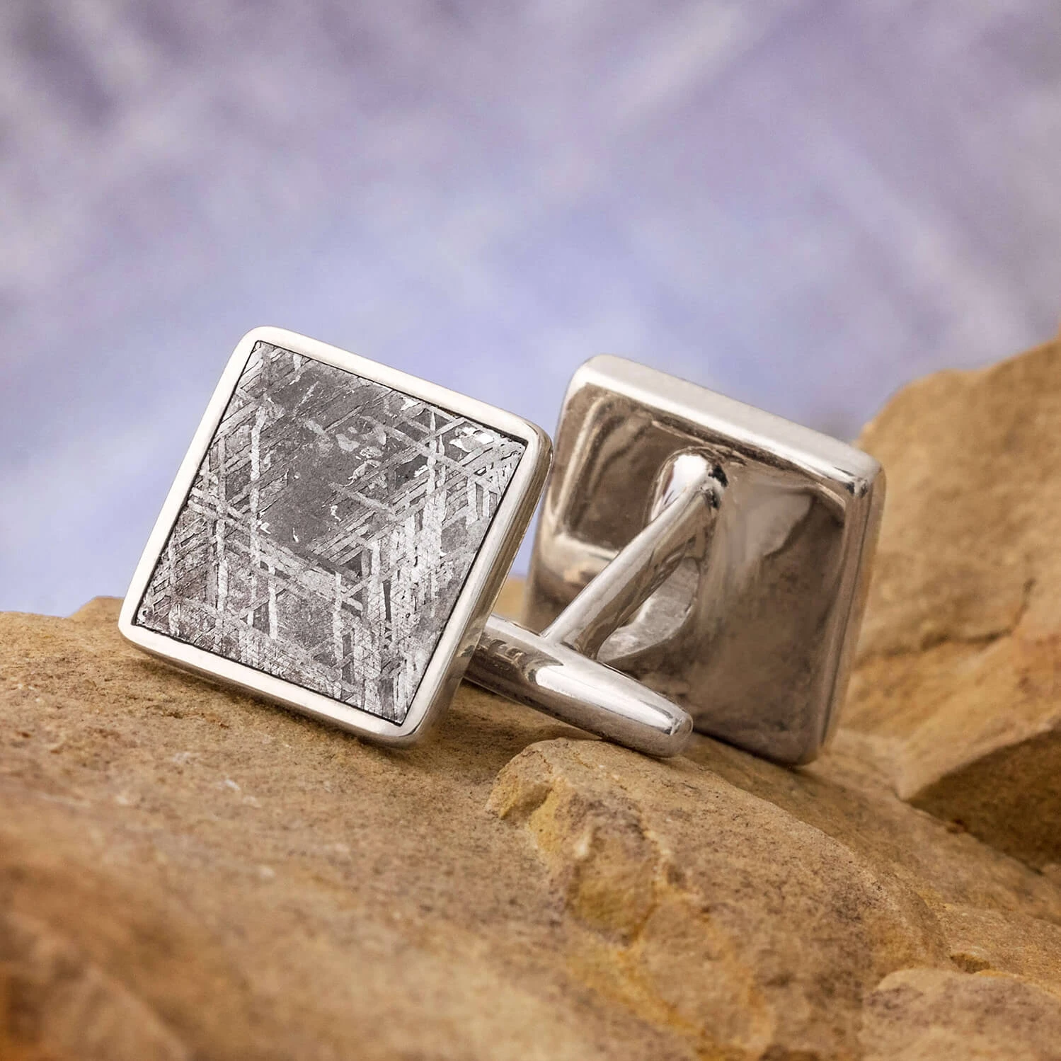 Square, Genuine Meteorite Cuff Links 3 Square, Genuine Meteorite Cuff Links