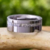 Tungsten Men's Wedding Band With Deer Antler Inlay -Johan Jewelry Shop E3209ArtCropped 3