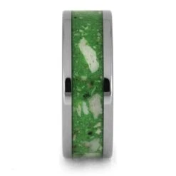 Glow In The Dark Titanium Memorial Ring With Ashes 10 Glow In The Dark Titanium Memorial Ring With Ashes -Johan Jewelry Shop E3234TI 2