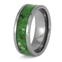 Glow In The Dark Titanium Memorial Ring With Ashes 11 Glow In The Dark Titanium Memorial Ring With Ashes -Johan Jewelry Shop E3234TI 3