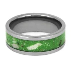Glow In The Dark Titanium Memorial Ring With Ashes 12 Glow In The Dark Titanium Memorial Ring With Ashes -Johan Jewelry Shop E3234TI 4