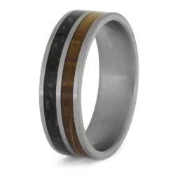 Whiskey Barrel Oak Wood & Dinosaur Bone Men's Wedding Band 11 Whiskey Barrel Oak Wood & Dinosaur Bone Men's Wedding Band -Johan Jewelry Shop E3278TI FM TIDXWDWHI 3