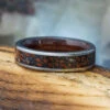 Dinosaur Bone Men's Wedding Band With Wood Inside 1 Dinosaur Bone Men's Wedding Band With Wood Inside -Johan Jewelry Shop E3294ArtCropped 3 4