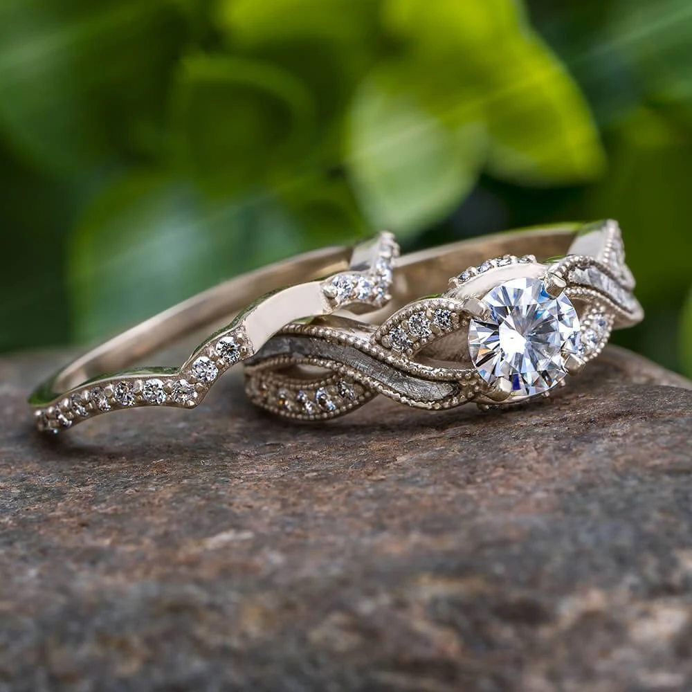 Meteorite Bridal Set With Diamond Twist Design 8 Meteorite Bridal Set With Diamond Twist Design - Image 6