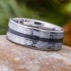 Meteorite Wedding Band With Crushed Onyx 2 Meteorite Wedding Band With Crushed Onyx -Johan Jewelry Shop E3359ArtSeptemberCropped 2