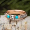 Unique Three Stone Engagement Ring With Antler And Turquoise -Johan Jewelry Shop E3367ArtDecemberCropped 1