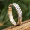 Custom Deer Antler Wedding Band, 3.5mm Ring -Johan Jewelry Shop E3439WGArtCroppedv2 5