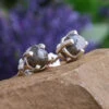 Rough Diamond Stud Earrings -Johan Jewelry Shop E3453ArtCropped 4
