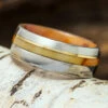 Titanium And Wood Ring With Gold Pinstripe 1 Titanium And Wood Ring With Gold Pinstripe -Johan Jewelry Shop E3455ArtCropped 3