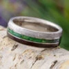 Meteorite, Green Wood & Dinosaur Bone Wedding Band -Johan Jewelry Shop E3500ArtJuneCropped 2 3