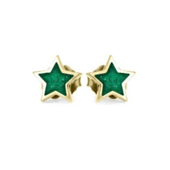 Stardust Stud Earrings In 10k Yellow Gold, Multiple Colors 31 Stardust Stud Earrings In 10k Yellow Gold, Multiple Colors -Johan Jewelry Shop E3522GRYG