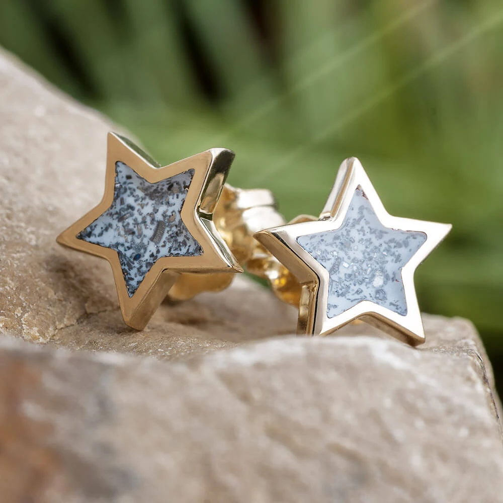 Stardust Stud Earrings In 10k Yellow Gold, Multiple Colors 3 Stardust Stud Earrings In 10k Yellow Gold, Multiple Colors