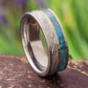 Crushed Turquoise Men's Wedding Band With Gibeon Meteorite 2 Crushed Turquoise Men's Wedding Band With Gibeon Meteorite -Johan Jewelry Shop E3550Art05 2023Cropped 4