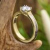 Unique Engagement Ring With Antler Inlay In Yellow Gold -Johan Jewelry Shop E3571YGArtCompositeCropped 1