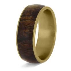 Exotic Rosewood Wedding Band With Matte Finish -Johan Jewelry Shop E3609YG 3