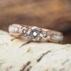 Rose Gold Engagement Ring With Deer Antler