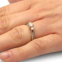 Rose Gold Engagement Ring With Deer Antler -Johan Jewelry Shop E3613RGHandshot