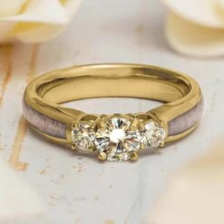 Antler Engagement Ring In Yellow Gold