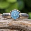 Rough Aquamarine Engagement Ring With Meteorite In White Gold -Johan Jewelry Shop E3636WGArtMarchCropped 4 6