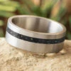 Titanium And Black Opal Stardust™ Wedding Band 1 Titanium And Black Opal Stardust™ Wedding Band -Johan Jewelry Shop E3698BlackStardustOpalArtCropped 1