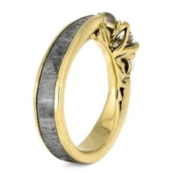 Moonstone & Moissanite Engagement Ring In Yellow Gold -Johan Jewelry Shop E3721YG 3