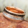 Solid Gold Men's Wedding Band With Black Stardust