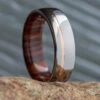 Ironwood Wedding Band With Gold Pinstripe