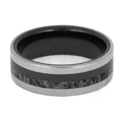Ceramic & Titanium Ring With Cobaltium Mokume Gane -Johan Jewelry Shop E3934BCTI 4