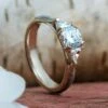 Moissanite Engagement Ring With Meteorite And Side Set Diamonds -Johan Jewelry Shop E3943ArtSeptemberCropped 2