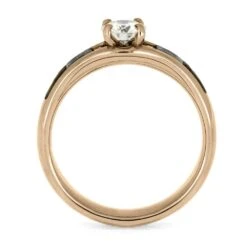 Fossil Engagement Ring With Meteorite In Rose Gold -Johan Jewelry Shop E3968RG06 2024 4