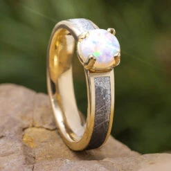 Opal Cabochon & Meteorite Engagement Ring -Johan Jewelry Shop E3994ArtNovemberCropped 1 8