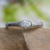 Oval Diamond Engagement Ring With Meteorite Accent 1 Oval Diamond Engagement Ring With Meteorite Accent -Johan Jewelry Shop E4007ArtCropped 1