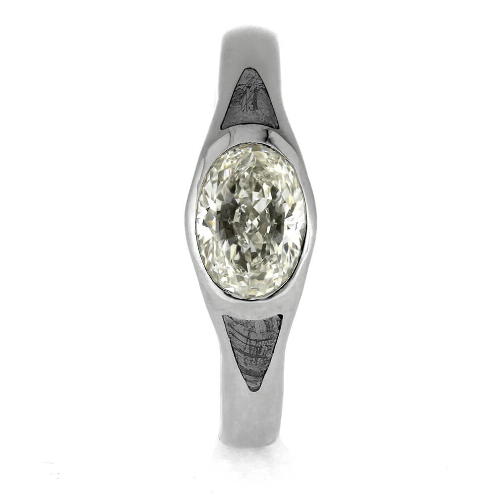 Oval Diamond Engagement Ring With Meteorite Accent 5 Oval Diamond Engagement Ring With Meteorite Accent - Image 3