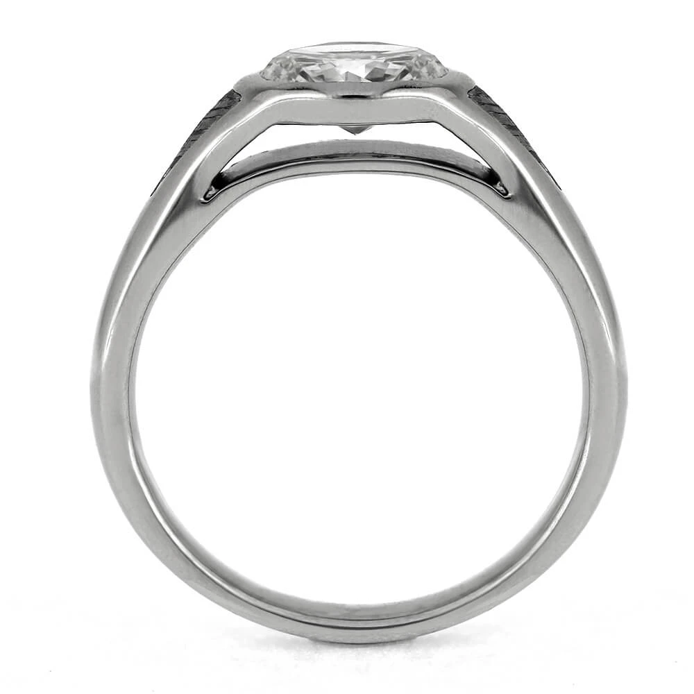 Oval Diamond Engagement Ring With Meteorite Accent 7 Oval Diamond Engagement Ring With Meteorite Accent - Image 5