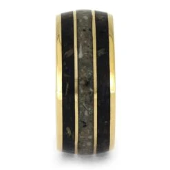 Yellow Gold Pet Memorial Ring With Flowers And Ashes -Johan Jewelry Shop E4016YG 2