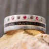 Meteorite Wedding Band With Stardust And Gemstones -Johan Jewelry Shop E4040RGVariantArtCropped 1 2