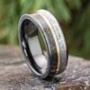 Meteorite Ring With Fossil, Black Ceramic, And White Gold Pinstripe -Johan Jewelry Shop E4077BC VP DBWG14MTArtCropped 3 39e8c1cd 6068 47b5 b9bc a7a67fabc171