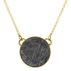 Meteorite Necklace In Yellow Gold -Johan Jewelry Shop E4140YG