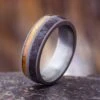 Whiskey Oak And Dino Bone Men's Wedding Band -Johan Jewelry Shop E4168ArtCropped 4