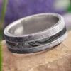 Authentic Meteorite Ring With Black And White Mokume Gane -Johan Jewelry Shop E4204ArtCropped