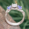Platinum And Tanzanite Ring With Meteorite Stone -Johan Jewelry Shop E4259Art04 2023Cropped 2 7