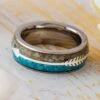 Memorial Ring With Silver Arrow And Turquoise -Johan Jewelry Shop E4321ArtCropped 2