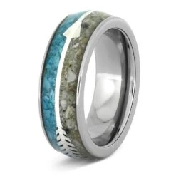 Memorial Ring With Silver Arrow And Turquoise 11 Memorial Ring With Silver Arrow And Turquoise -Johan Jewelry Shop E4321 3