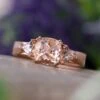 Cushion Cut Morganite Engagement Ring With Diamonds 1 Cushion Cut Morganite Engagement Ring With Diamonds -Johan Jewelry Shop E4415ArtCropped 3 4
