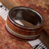 Guitar String Ring With Whiskey Oak And Bloodwood In Titanium -Johan Jewelry Shop E4420ArtCropped 4