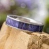 Handmade Wedding Band With Purple Box Elder Wood Burl 1 Handmade Wedding Band With Purple Box Elder Wood Burl -Johan Jewelry Shop E4433ArtCropped 2